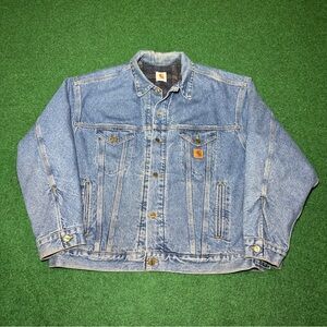 Vintage Carhartt Denim Trucker Lined Detroit J62DNM XL 27x27 Work Wear Jacket